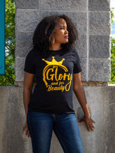 Load image into Gallery viewer, For glory and for beauty Black Tee
