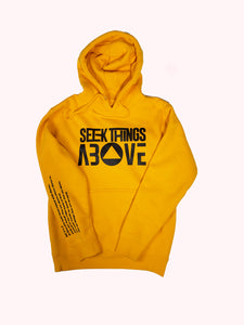 Gold Seek things Above hoodie