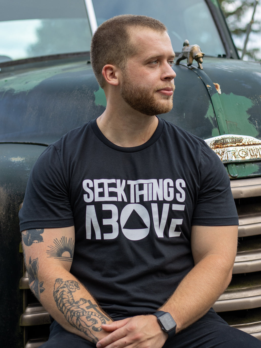 Seek Things Above Black Tee